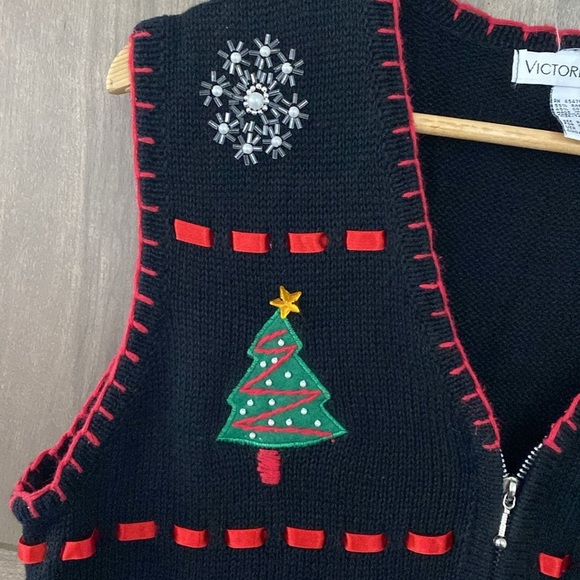 Victoria Jones Vintage Festive Christmas Sweater Cotton Blend Women's Size XL - Picture 6 of 14